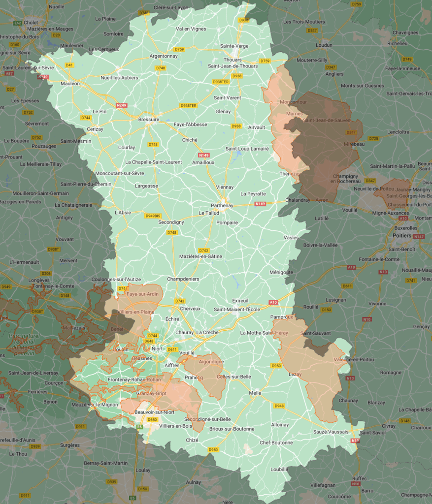 Zones Natura 2000 en Deux-Sèvres