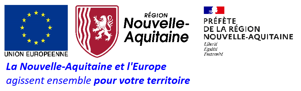 Logo des financeurs des mesures MAEC : Union Européenne, Région Nouvelle Aquitaine et Préfecture de la Région Nouvelle Aquitaine